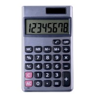 Plastic+Aluminum Metal Surface Normal Size Dual Power Calculator 8 Bit