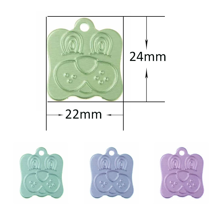 Colorful Dog Face Shape Aluminum Dog Tag Cat Tag Pet Id Tag For Promotion