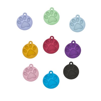 Wholesale Aluminum Pet Id Tags Custom Design Logo Paw Shape Dog Tag  Metal Dog Articles Colorful Bulk Blank Pet Tag