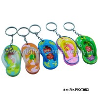 Various Beach Slipper Shaped Soft pvc Keychain