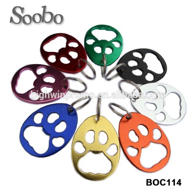 paw print bottle opener keychain