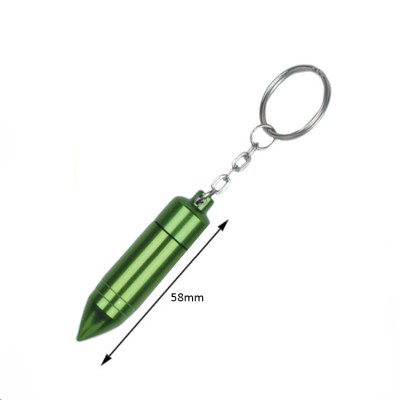 14*58mm Wholesale waterproof aluminum keychain pill container