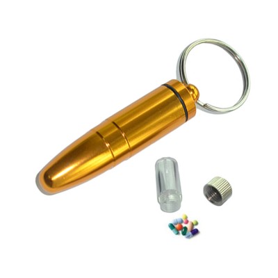 14*59mm Daily medicine aluminum keychain pill holder