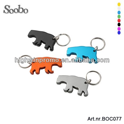 Customized  multifunction promotional bottle opener keychain aluminum bear bottle opener