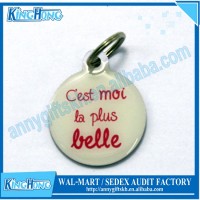 Epoxy round Pet Tag with qr code