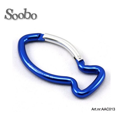 Personality designer aluminum mini fish carabiner keychain