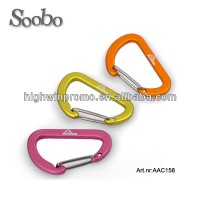 Hot sale bottle accessory bulk D shape aluminum flat wire gate carabiner