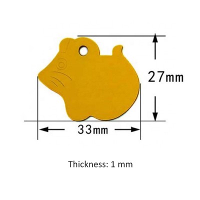 Durable Personalized Mouse Shaped Aluminium Engraver Pet Name Tag