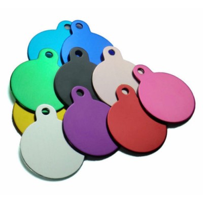 30*37 mm Custom personalized round blank dog tag aluminum qr code pet tag